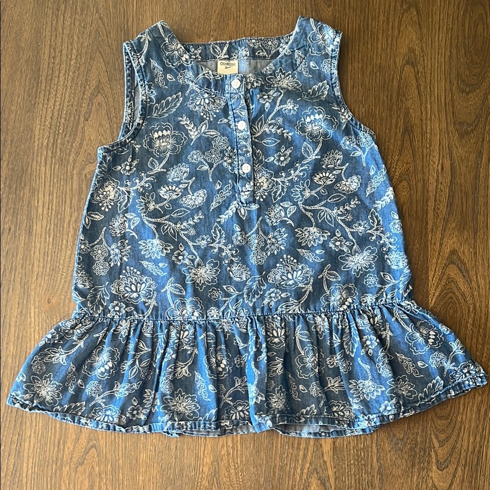 OshKosh B'gosh Blue Floral Peplum Top